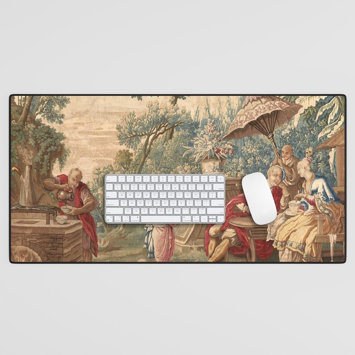 Antique 18th Century Chinoiserie Aubusson Tapestry Francois Boucher Desk Mat Gallery Image 1