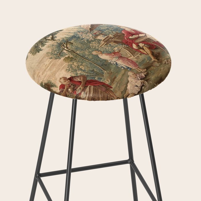 Antique 18th Century Chinoiserie Aubusson Tapestry Francois Boucher Stool Gallery Image 2