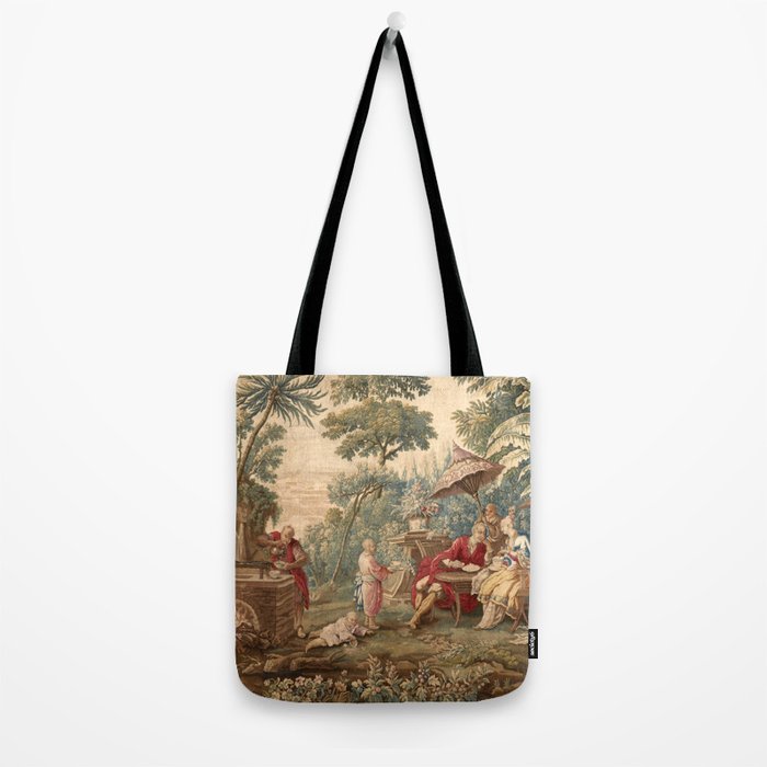 Antique 18th Century Chinoiserie Aubusson Tapestry Francois Boucher Tote Bag Gallery Image 2