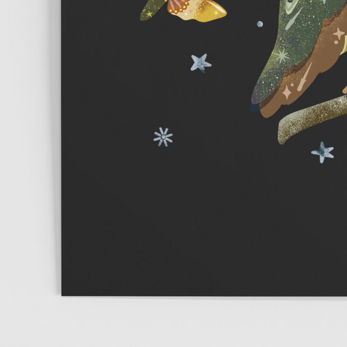 Moonlit Owl and Fluttering Moths Poster Gallery Image 3