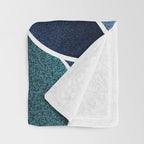 Festive, Flower Bloom, Navy Blue and Teal Throw Blanket Gallery Image 3