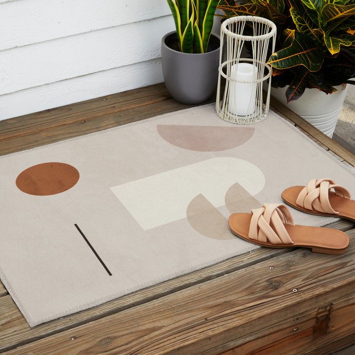 Abstract Minimal Shapes 21 Outdoor Rug Gallery Image 2