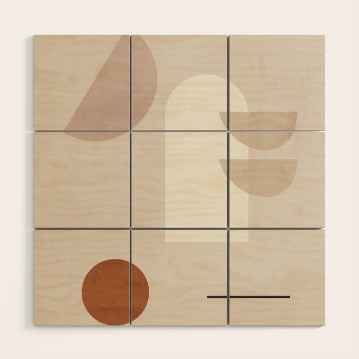 Abstract Minimal Shapes 21 Wood Wall Art Gallery Image 1