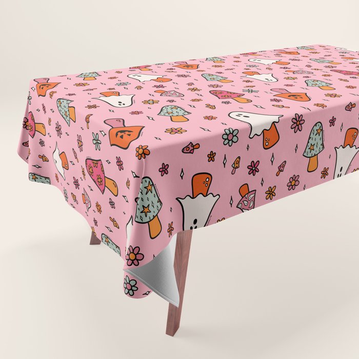 Spooky Mushroom Print Tablecloth Gallery Image 1