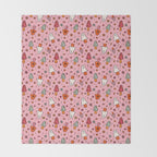 Spooky Mushroom Print Throw Blanket Gallery Image 2