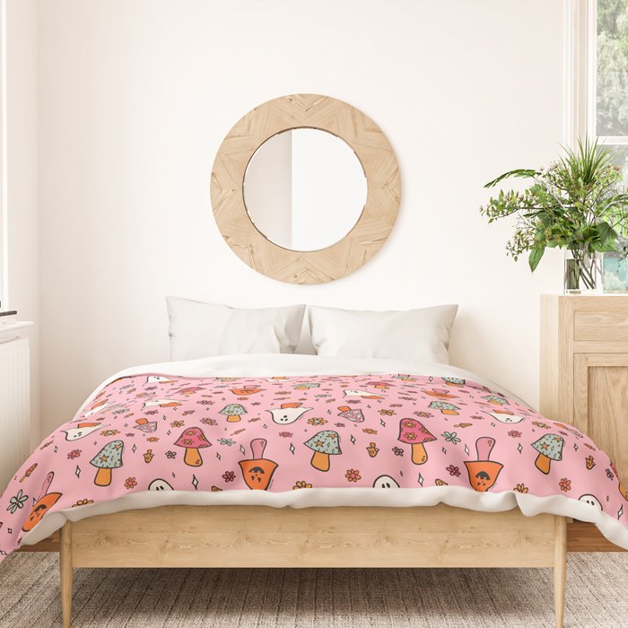 Spooky Mushroom Print Duvet Cover Gallery Image 3