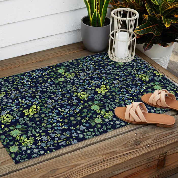 Botanical Night Bloom Outdoor Rug Gallery Image 2
