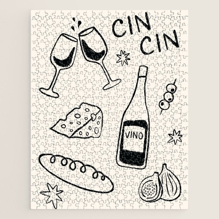 Cheers. Cheese and Wine Jigsaw Puzzle Gallery Image 1
