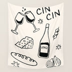 Cheers. Cheese and Wine Wall Tapestry Gallery Image 4