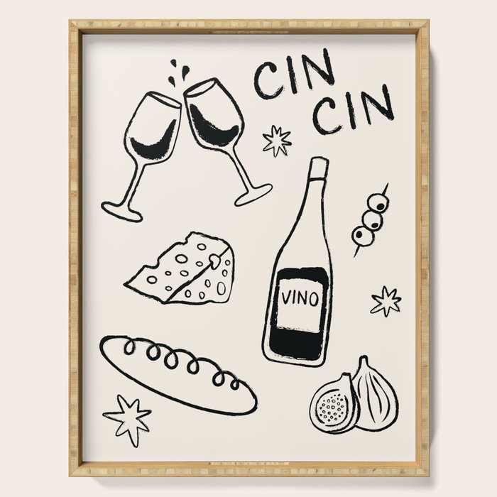 Cheers. Cheese and Wine Serving Tray Gallery Image 1