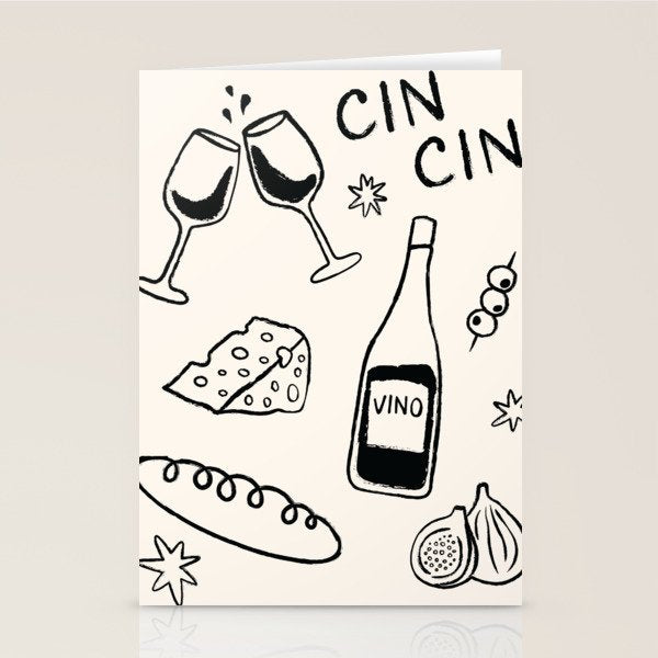 Cheers. Cheese and Wine Stationery Card Gallery Image 2