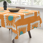Vintage flower postage stamp pattern Tablecloth Gallery Image 3