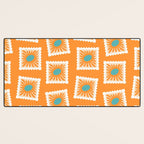 Vintage flower postage stamp pattern Desk Mat Gallery Image 3