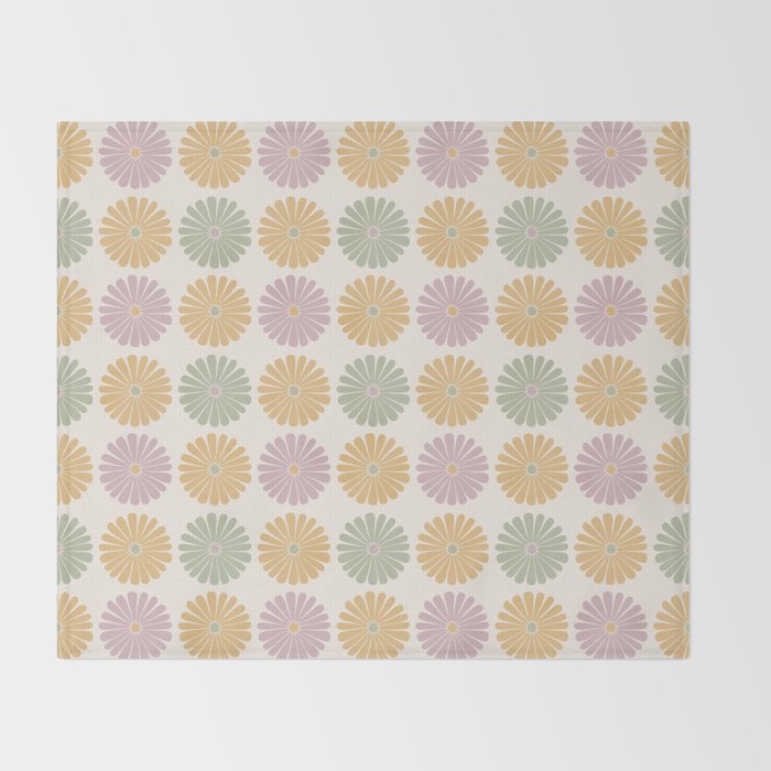 Retro Summer Daisies III Throw Blanket Gallery Image 2