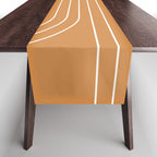Minimal Line Curvature LXXXIII 70s Orange Mid Century Modern Arch Abstract Table Runner Gallery Image 1