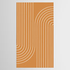 Minimal Line Curvature LXXXIII 70s Orange Mid Century Modern Arch Abstract Tablecloth Gallery Image 2