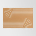 Minimal Line Curvature LXXXIII 70s Orange Mid Century Modern Arch Abstract Rug Gallery Image 2