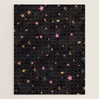 Spaces pattern with colourful stars moons and planets  Jigsaw Puzzle Gallery Image 1