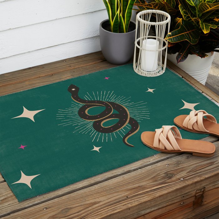 Slither - Green Outdoor Rug Gallery Image 2