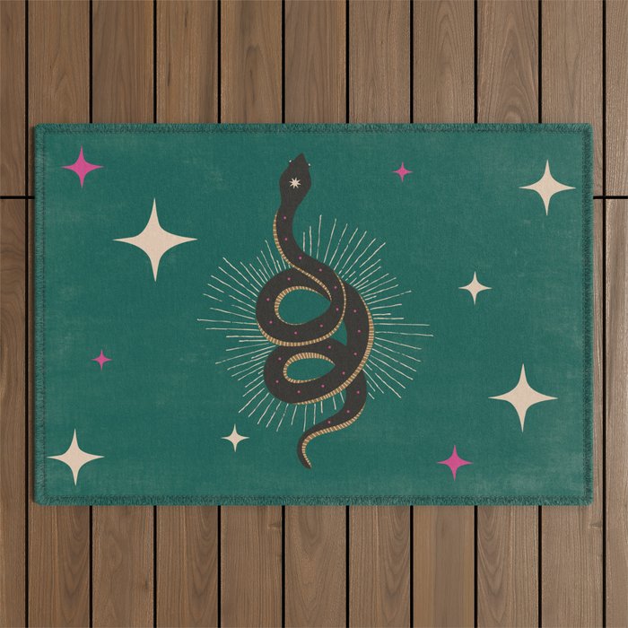 Slither - Green Outdoor Rug Gallery Image 1