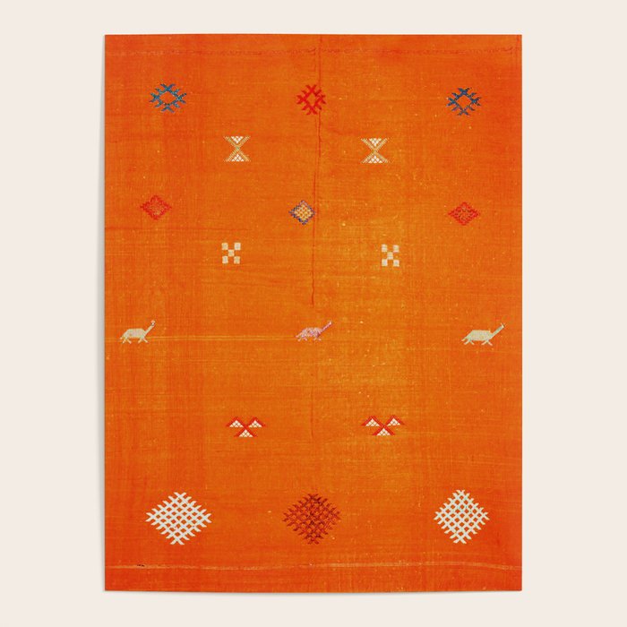 Boho Oriental Orange Traditional Desert Moroccan Style  Poster Gallery Image 4