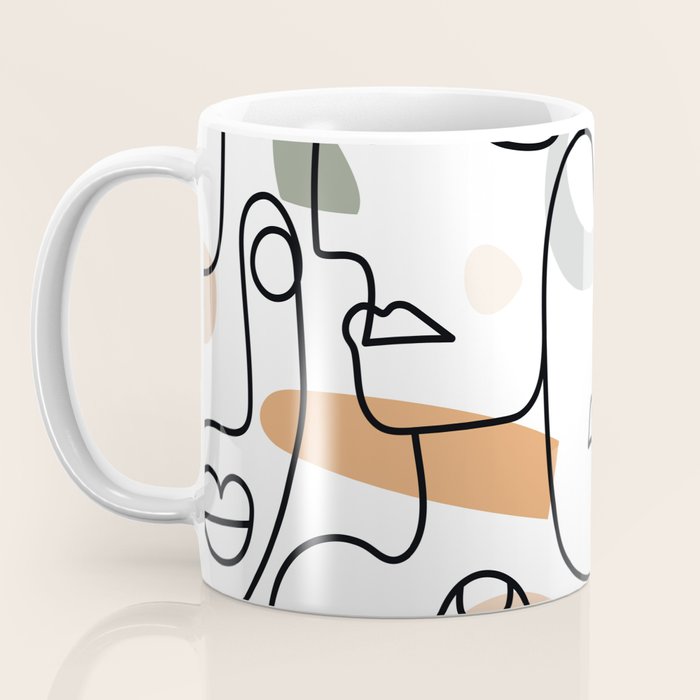 Single Line Faces Coffee Mug Gallery Image 3