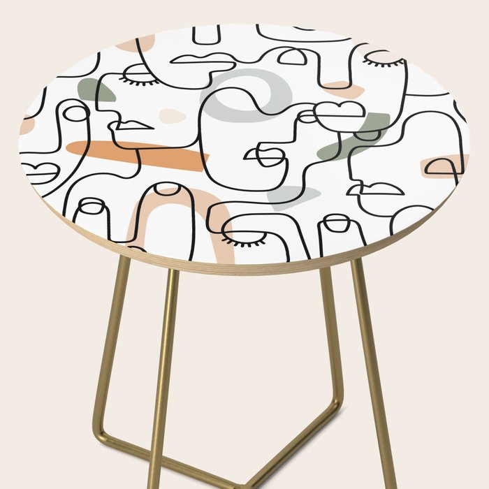 Single Line Faces Side Table Gallery Image 2