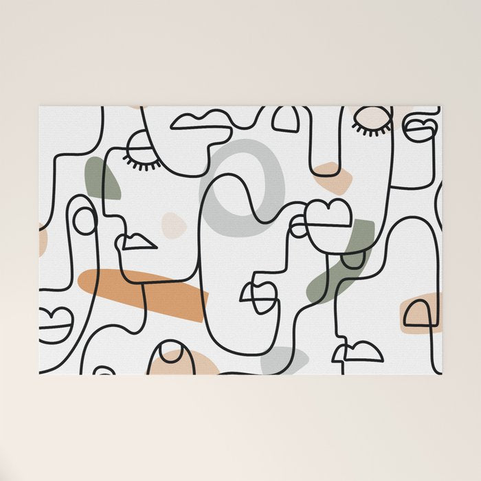 Single Line Faces Welcome Mat Gallery Image 1