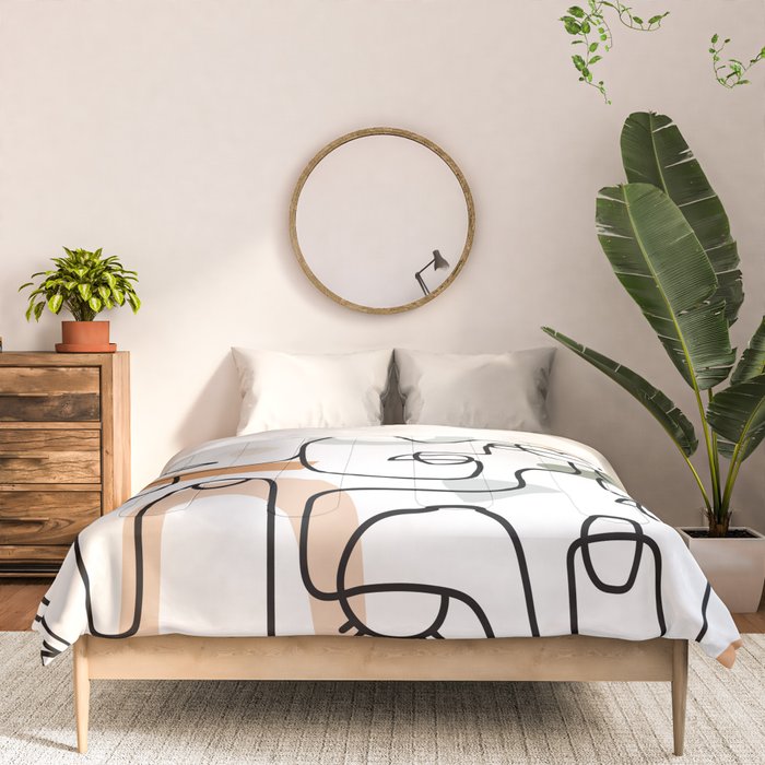 Single Line Faces Comforter Gallery Image 3