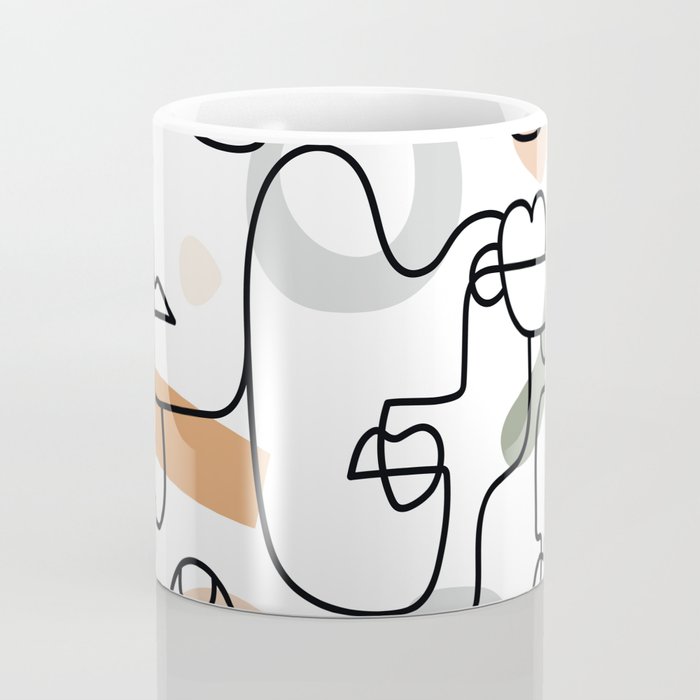 Single Line Faces Coffee Mug Gallery Image 4