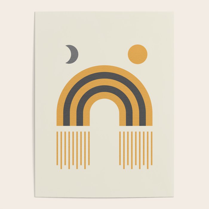 Sun and Moon Rainbow Midcentury style Poster Gallery Image 4