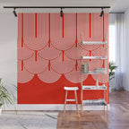 Red shapes pattern Wall Mural Gallery Image 1
