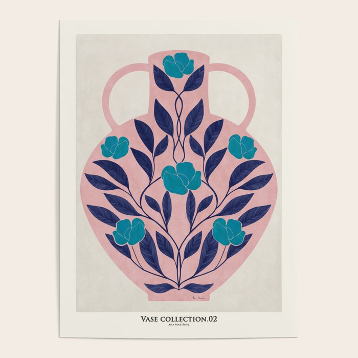 Vase with blue roses collection Poster Gallery Image 4