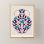 Vase with blue roses collection Mini Art Print Gallery Image 1