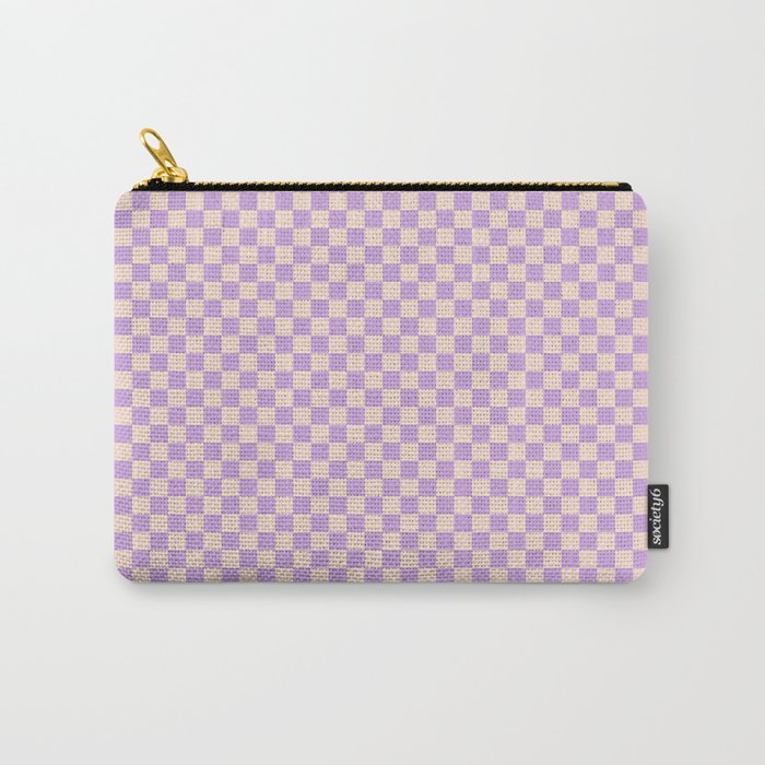 Check V - Lilac â Checkerboard Print Carry All Pouch Gallery Image 1