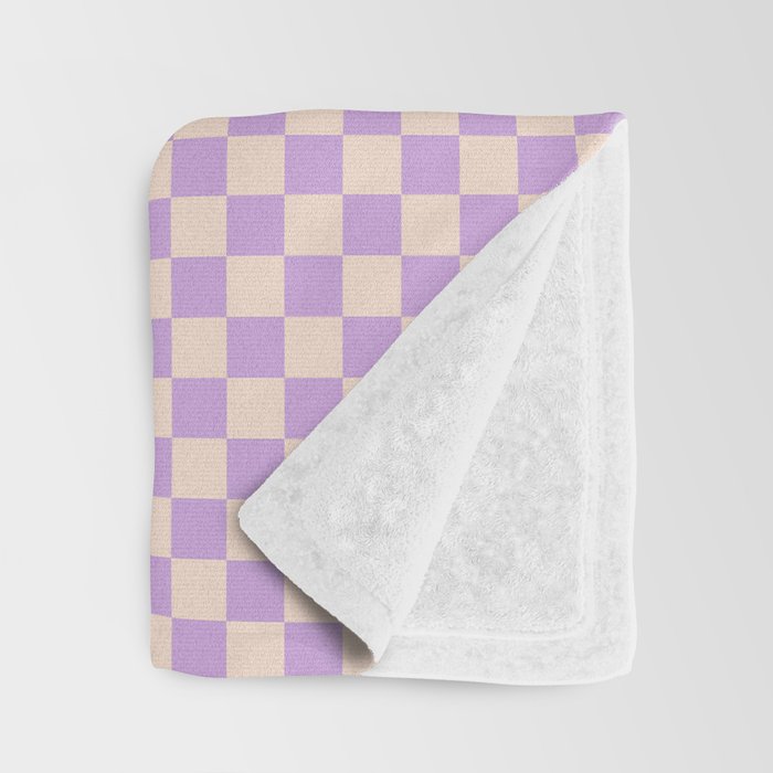 Check V - Lilac â Checkerboard Print Throw Blanket Gallery Image 3