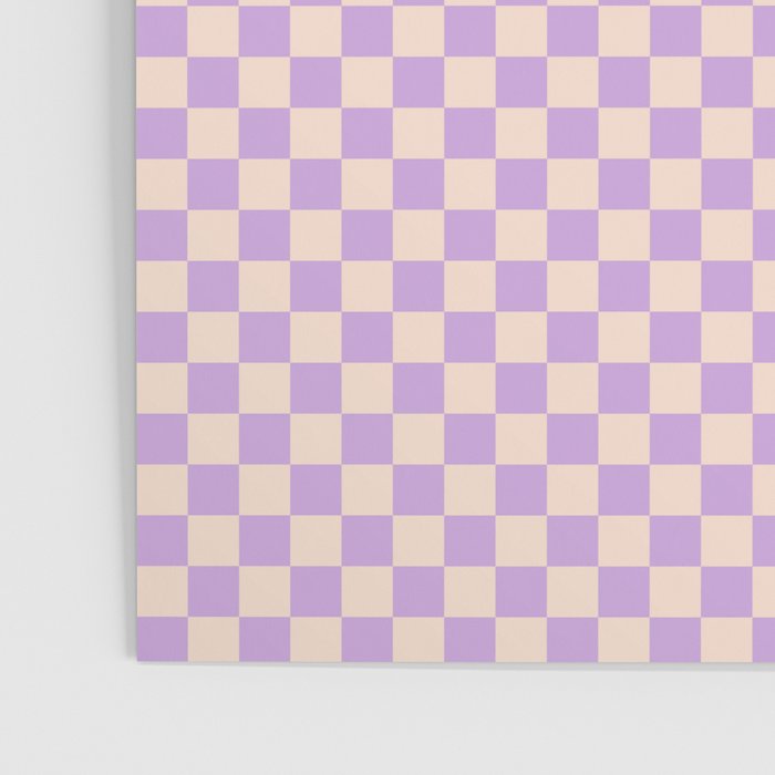 Check V - Lilac â Checkerboard Print Poster Gallery Image 3
