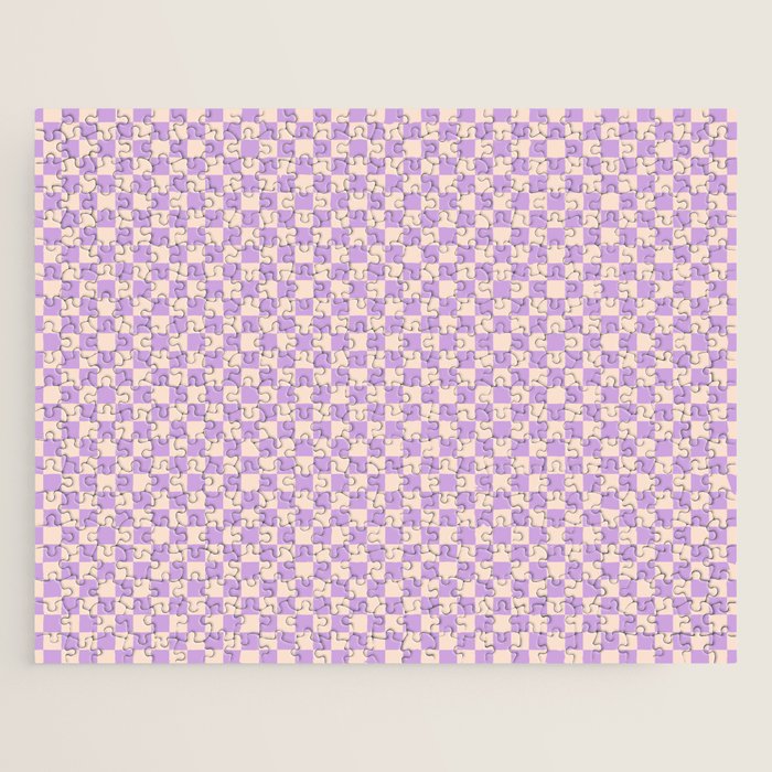 Check V - Lilac â Checkerboard Print Jigsaw Puzzle Gallery Image 1