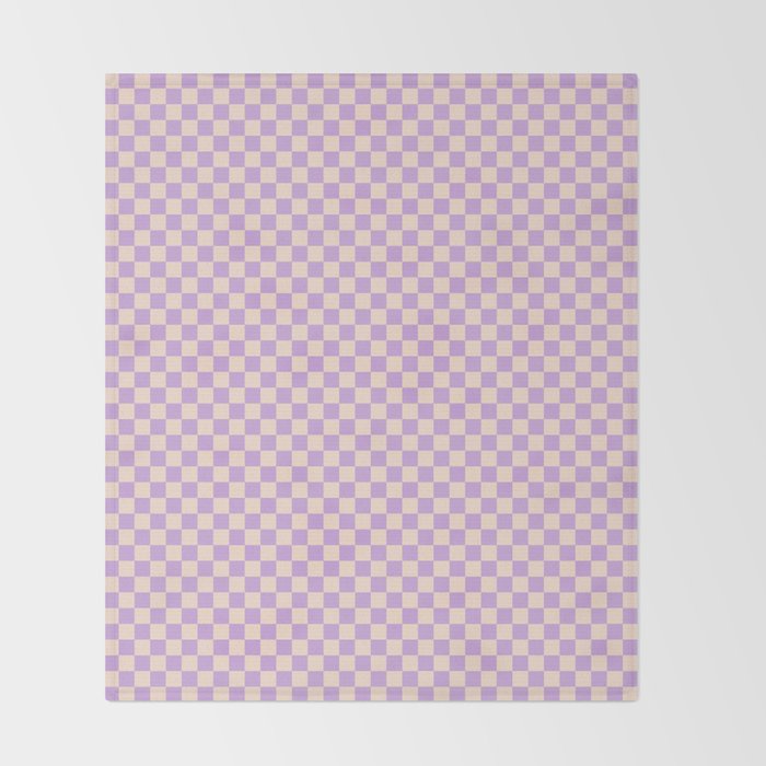 Check V - Lilac â Checkerboard Print Throw Blanket Gallery Image 2