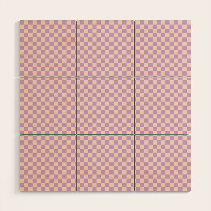 Check V - Lilac â Checkerboard Print Wood Wall Art Gallery Image 1