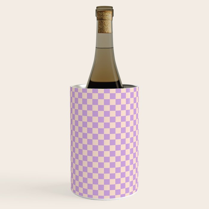 Check V - Lilac â Checkerboard Print Wine Chiller Gallery Image 1