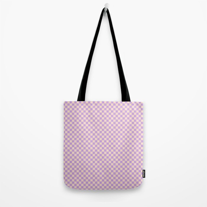 Check V - Lilac â Checkerboard Print Tote Bag Gallery Image 2