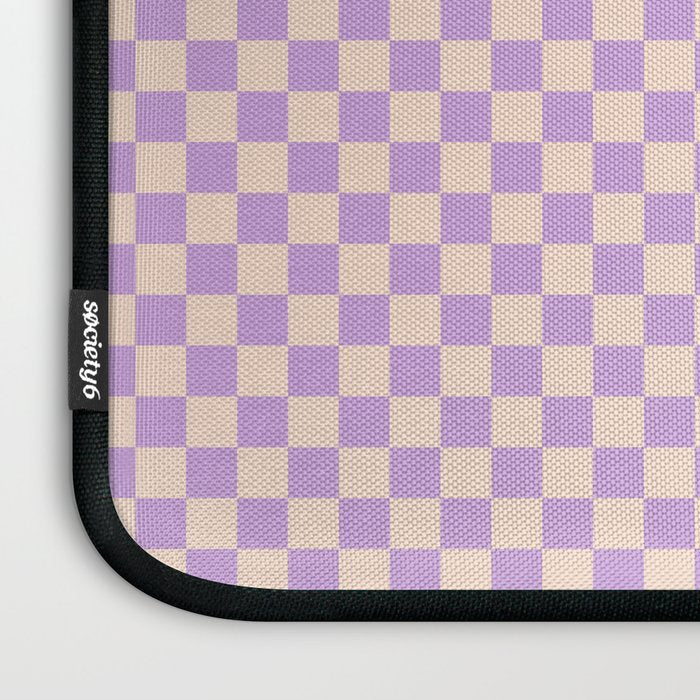 Check V - Lilac â Checkerboard Print Laptop Sleeve Gallery Image 3
