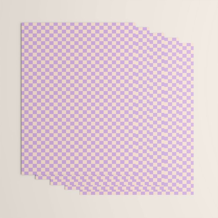 Check V - Lilac â Checkerboard Print Wrapping Paper Gallery Image 3