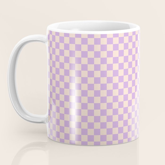 Check V - Lilac â Checkerboard Print Coffee Mug Gallery Image 3