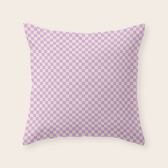 Check V - Lilac â Checkerboard Print Throw Pillow Gallery Image 6