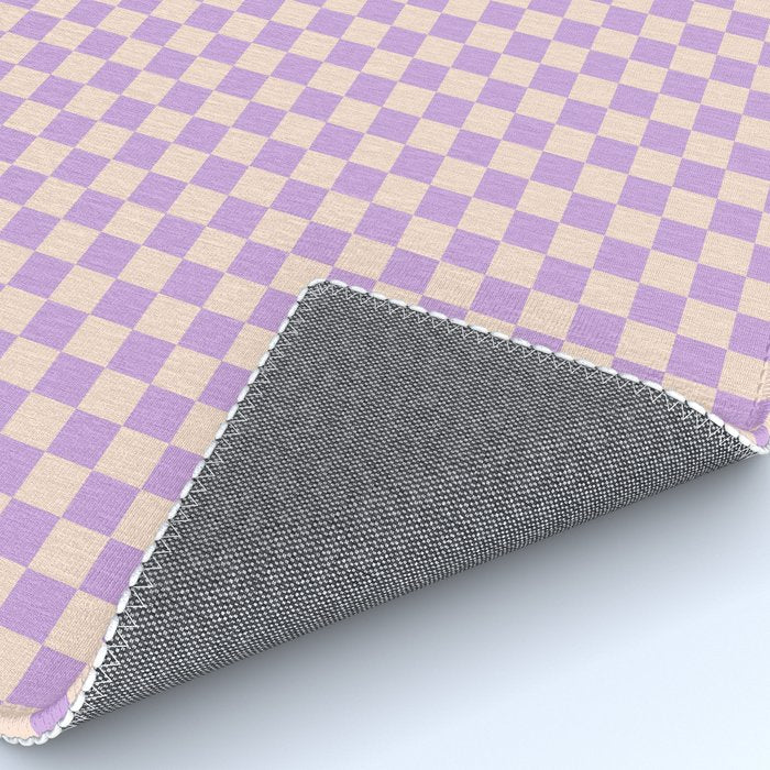 Check V - Lilac â Checkerboard Print Rug Gallery Image 4
