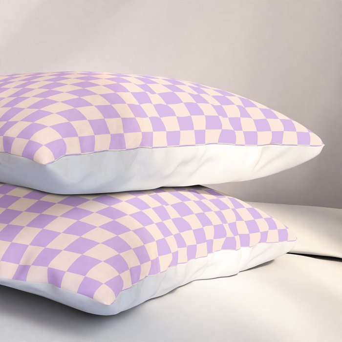 Check V - Lilac â Checkerboard Print Pillow Sham Gallery Image 3