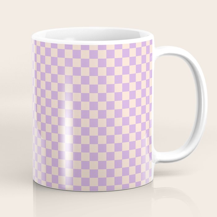 Check V - Lilac â Checkerboard Print Coffee Mug Gallery Image 1