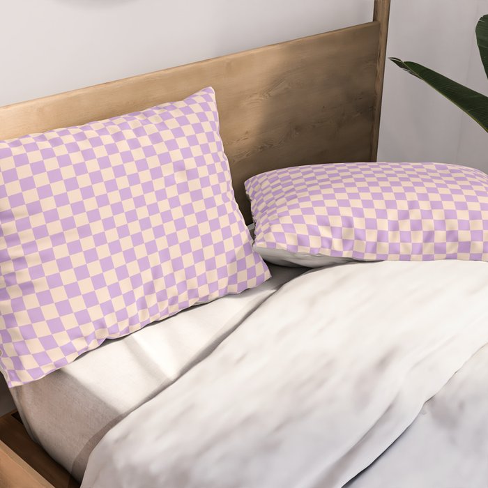 Check V - Lilac â Checkerboard Print Pillow Sham Gallery Image 2